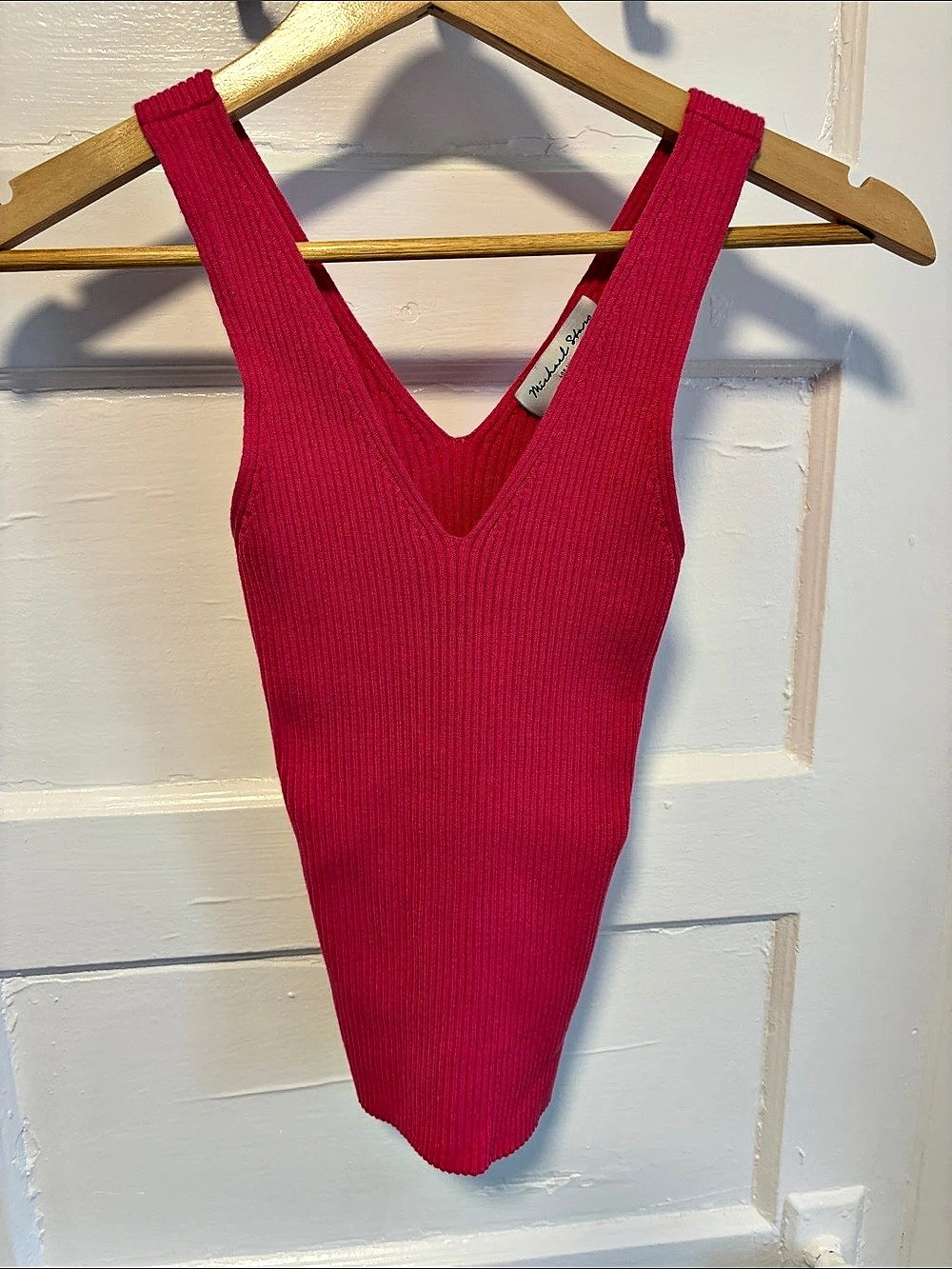 Michael stars  Ribbed V-Neck One Piece Size Medium Like New